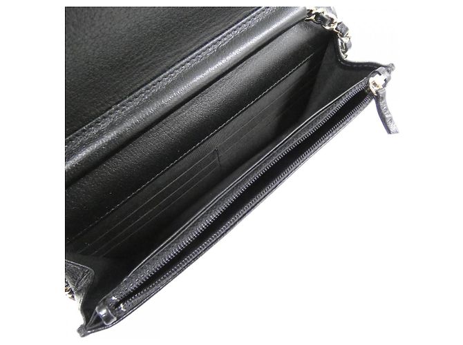 Chanel AP0023 Black Leather Chain Wallet Schwarz - Ansicht 7