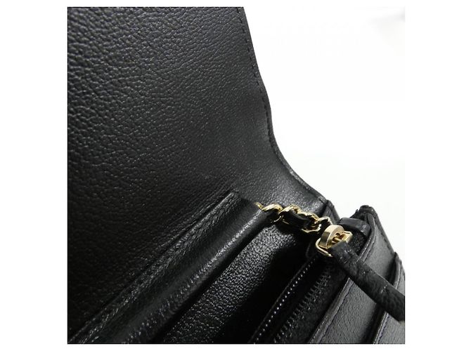 Chanel AP0023 Black Leather Chain Wallet Schwarz - Ansicht 8