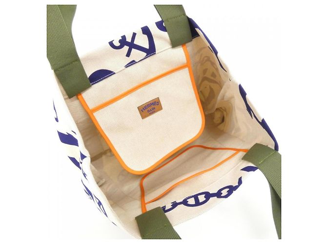 Borsa Hermès Hermès Pict de Plage Blu Arancione - vista 4