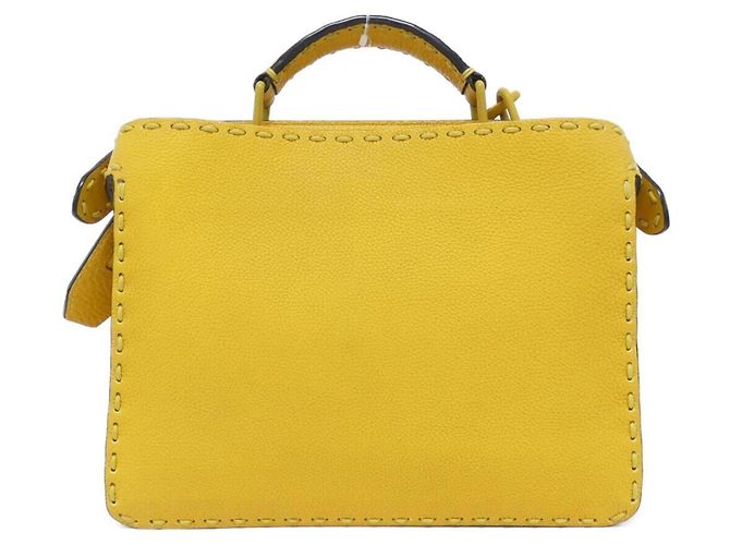 Borsa Fendi Selleria Peekaboo I.C.U. Small Giallo - vista 2