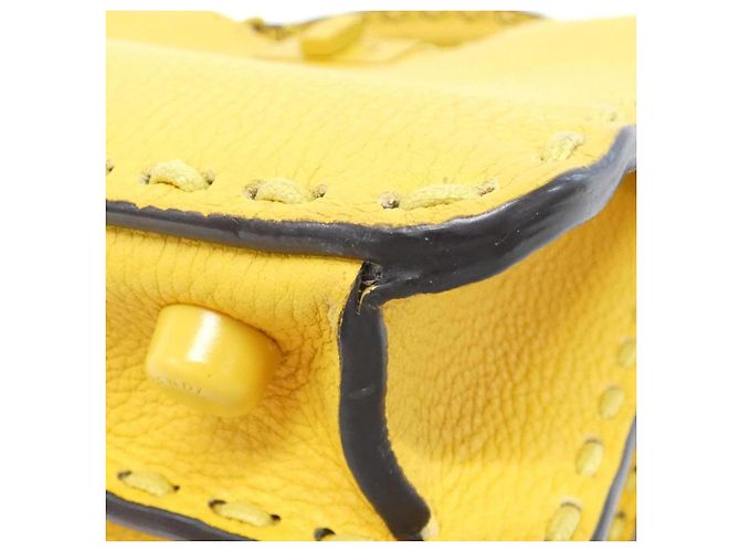 Borsa Fendi Selleria Peekaboo I.C.U. Small Giallo - vista 3
