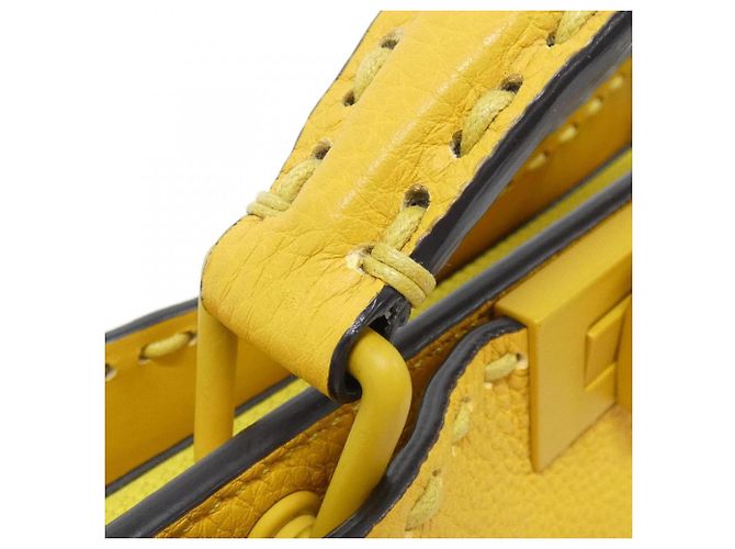 Borsa Fendi Selleria Peekaboo I.C.U. Small Giallo - vista 5