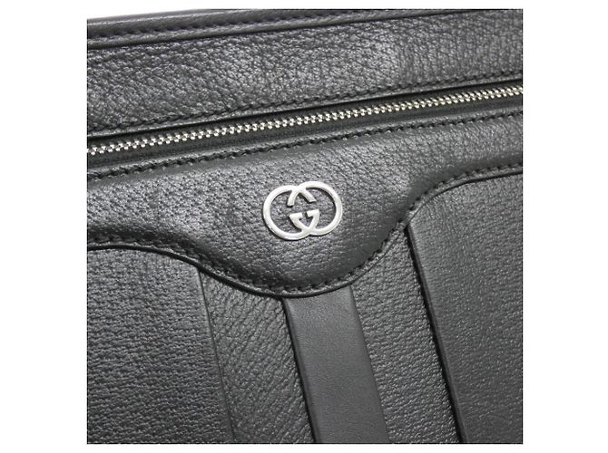 Borsa a tracolla in pelle nera Gucci 735111 AABTC Nero - vista 5