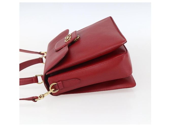 Salvatore Ferragamo Gancini Leather Rosso - vista 3