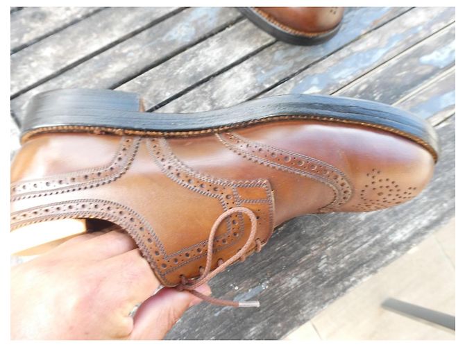 JM Weston J.M. Weston Scarpe Richelieu Wingtip in Pelle Marrone - vista 4