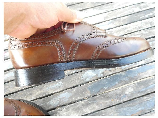JM Weston J.M. Weston Scarpe Richelieu Wingtip in Pelle Marrone - vista 7
