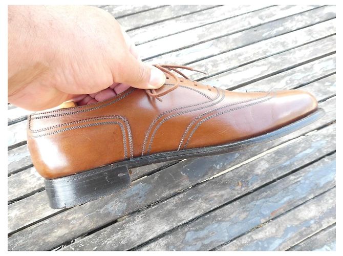 J.M. Weston 370 Richelieu Scarpe Oxford Pelle Marrone - vista 5