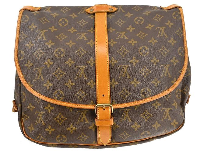 Louis Vuitton Saumur Handbag Monogram Canvas 35 Brown - view 2
