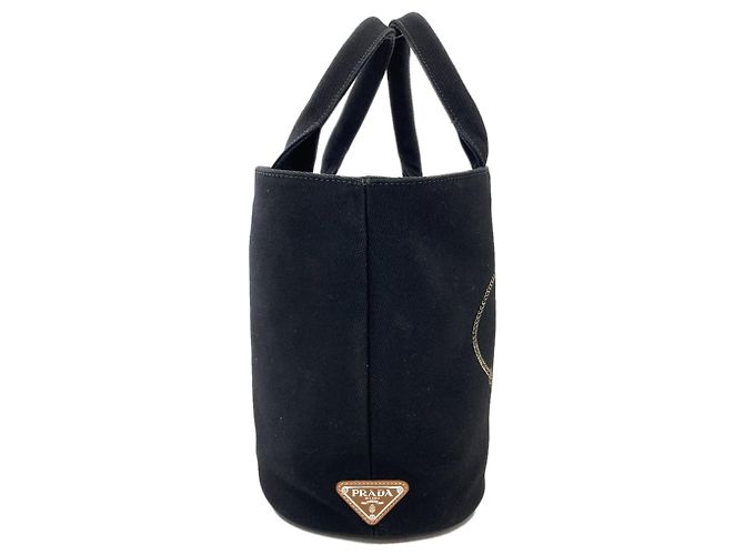 Borsa Tote 2-Way in Canapa nero Prada - vista 3