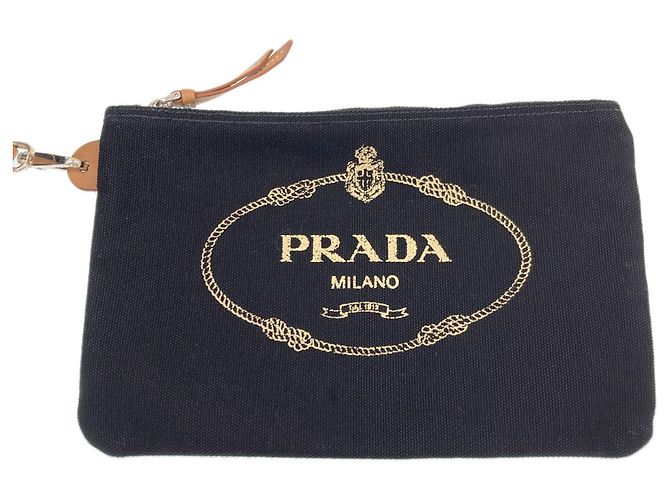 Borsa Tote 2-Way in Canapa nero Prada - vista 8