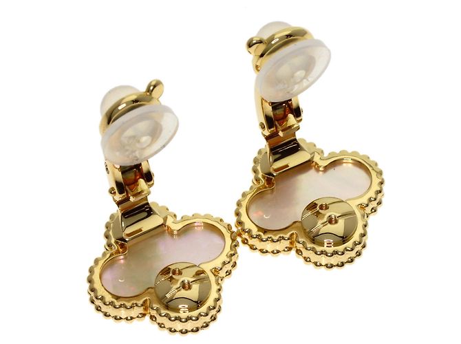 Van Cleef & Arpels Vintage Alhambra Perlmutt-Ohrringe - Ansicht 3