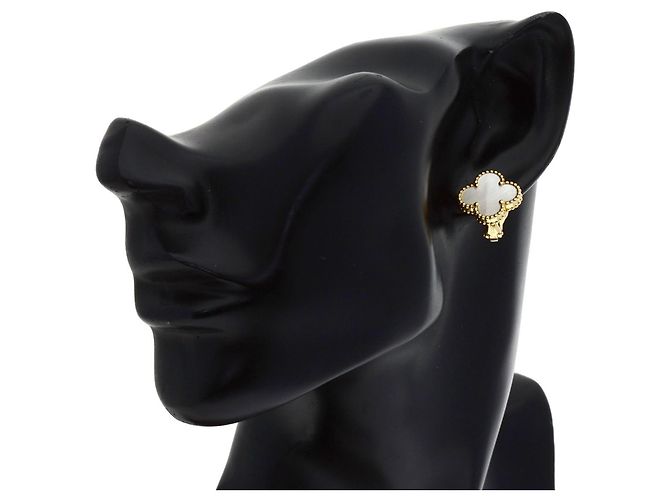 Van Cleef & Arpels Vintage Alhambra Perlmutt-Ohrringe - Ansicht 5