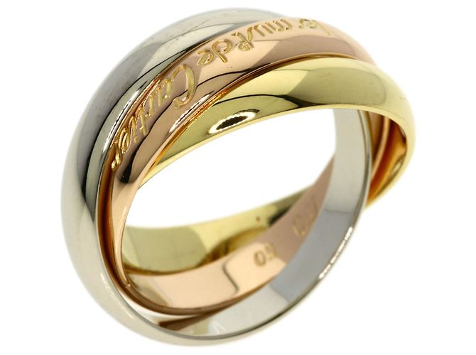 Anello Cartier Trinity in oro rosa bianco e giallo 18K - vista 2