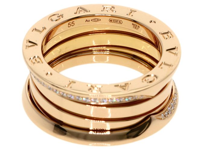 Bulgari Anello Bvlgari B-zero1 3-Band in oro rosa 18K e diamanti - vista 4