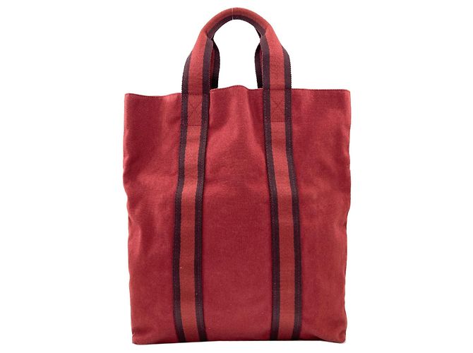 Hermès Hermes Fourre-Tout Cabas Tote Bag Rosso - vista 2