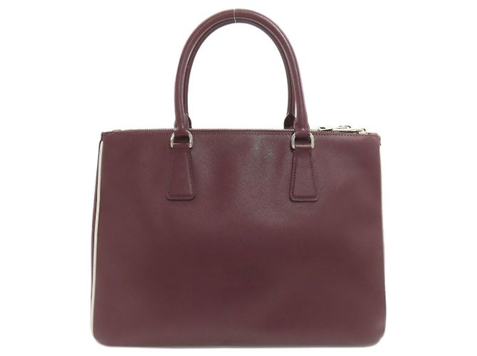 Prada Bordeaux Saffiano Leder 2-Way Tote Bag - Ansicht 2