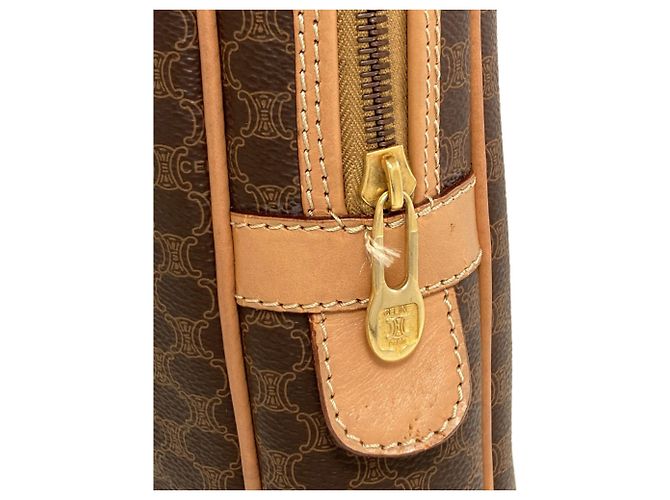Céline Celine Macadam Pattern Leather Briefcase Brown - view 10