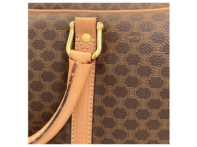 Céline Celine Macadam Pattern Leather Briefcase Brown - view 11