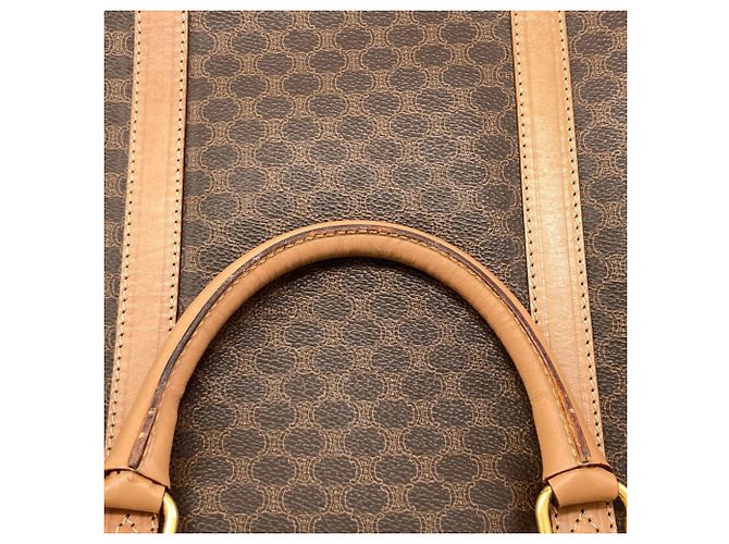 Céline Celine Macadam Pattern Leather Briefcase Brown - view 12