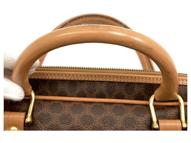 Céline Celine Macadam Pattern Leather Briefcase Brown - view 13