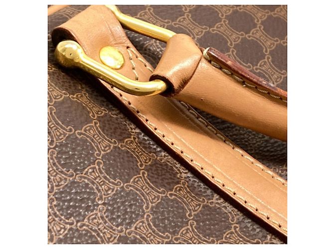 Céline Celine Macadam Pattern Leather Briefcase Brown - view 14