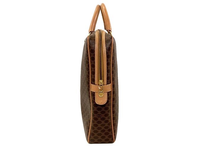 Céline Celine Macadam Pattern Leather Briefcase Brown - view 3
