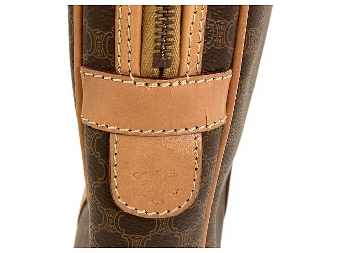 Céline Celine Macadam Pattern Leather Briefcase Brown - view 6