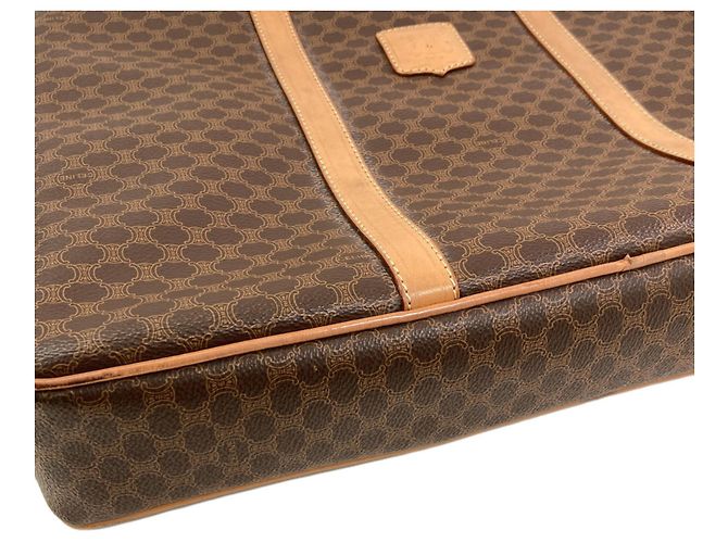 Céline Celine Macadam Pattern Leather Briefcase Brown - view 9
