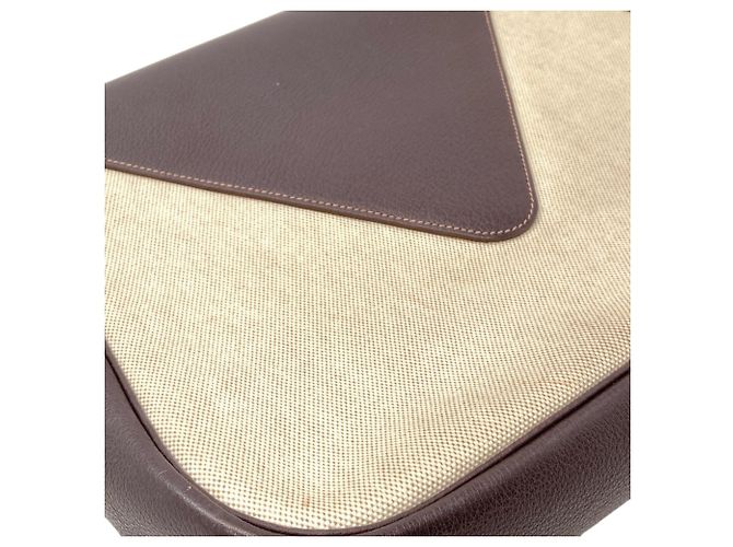 Hermès Borsa a tracolla Hermes Christine in Toile H Marrone Beige - vista 11