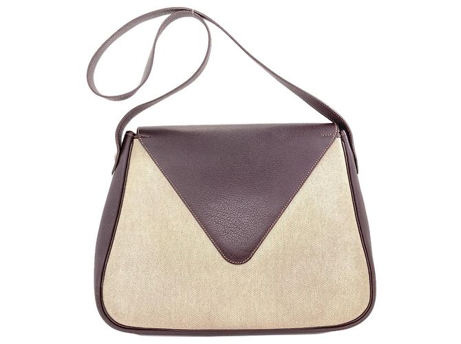 Hermès Borsa a tracolla Hermes Christine in Toile H Marrone Beige - vista 2