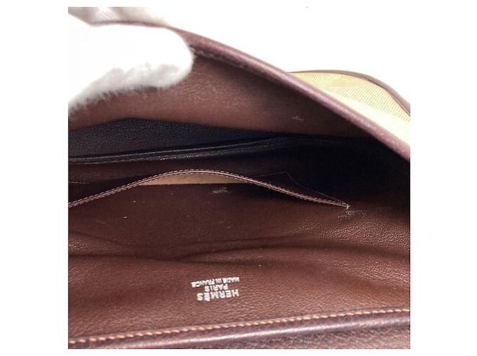Hermès Borsa a tracolla Hermes Christine in Toile H Marrone Beige - vista 8
