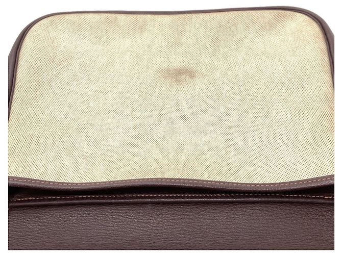 Hermès Borsa a tracolla Hermes Christine in Toile H Marrone Beige - vista 9