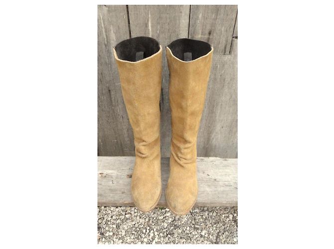 Autre Marque Camper x Bernhard Willhelm Two-Tone Suede Boots Black Beige - view 3