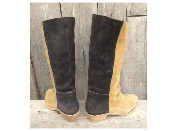 Autre Marque Camper x Bernhard Willhelm Two-Tone Suede Boots Black Beige - view 4