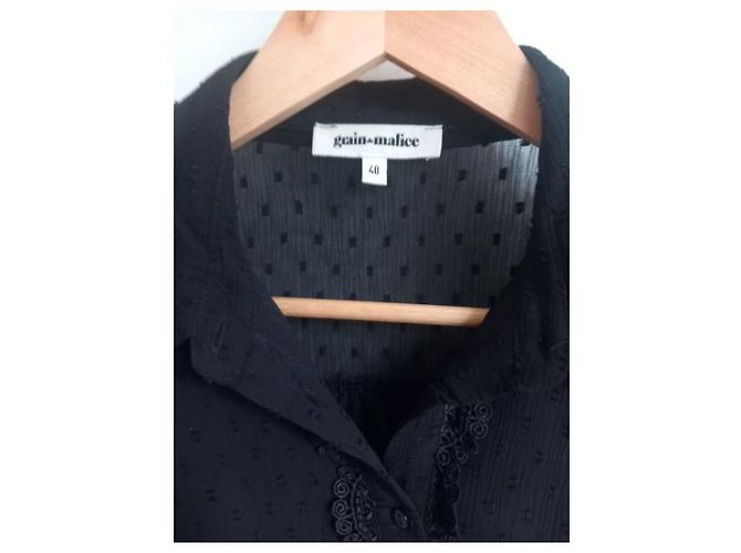 Autre Marque Blusa Grain-Malice nera a pois e pizzo Nero - vista 2