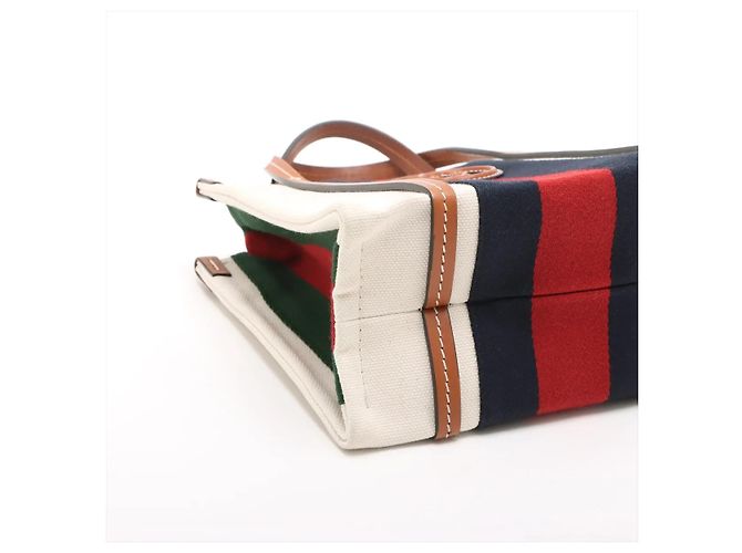 Gucci Interlocking G Web Canvas Mini Bege - vista 4