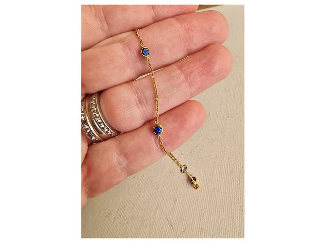 Bracciale Tiffany & Co. Elsa Peretti Color by the Yard Oro Giallo e Zaffiri Blu D'oro - vista 3