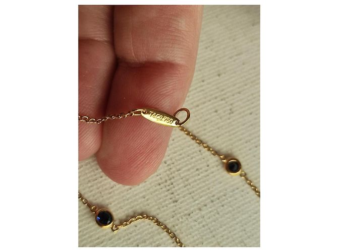 Bracciale Tiffany & Co. Elsa Peretti Color by the Yard Oro Giallo e Zaffiri Blu D'oro - vista 9