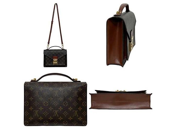 Borsa Louis Vuitton Monceau Marrone Monogramma - vista 3