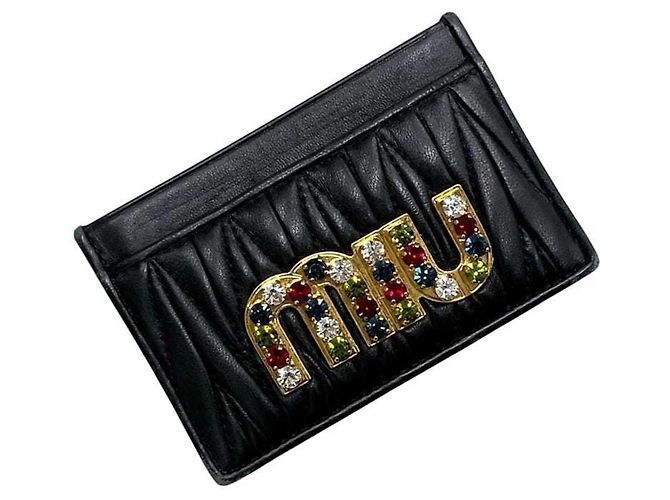 Tarjetero de piel matelassé negro Miu Miu - vista 2