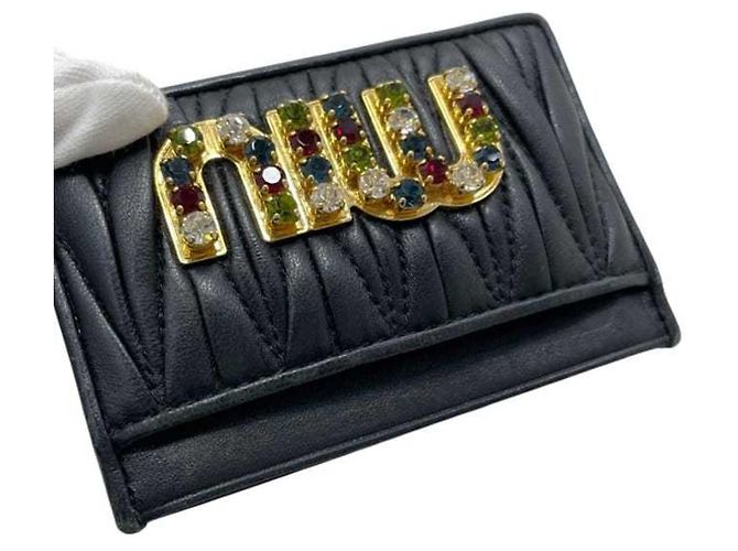 Tarjetero de piel matelassé negro Miu Miu - vista 9