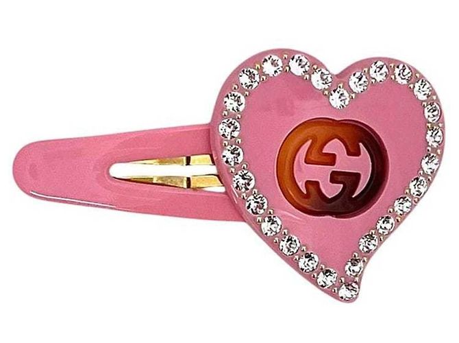 Fermaglio per capelli Gucci con cristalli rosa intrecciati - vista 2