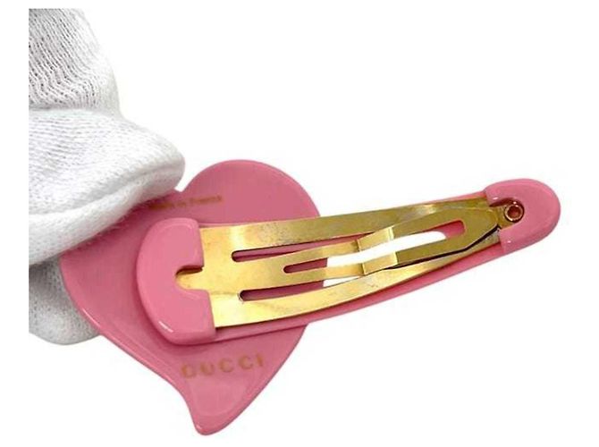 Fermaglio per capelli Gucci con cristalli rosa intrecciati - vista 5