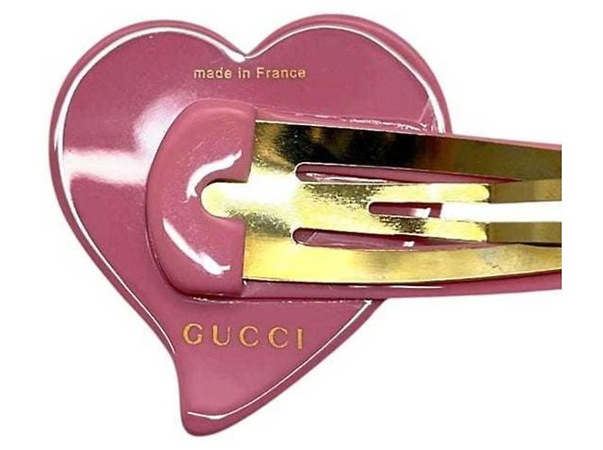 Fermaglio per capelli Gucci con cristalli rosa intrecciati - vista 6