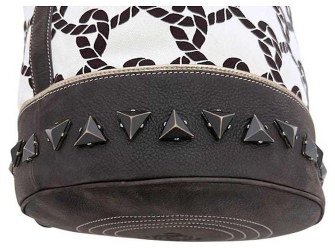 Bolsa Bucket Loewe marrom e branco - vista 8
