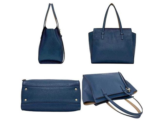 Gancini Salvatore Ferragamo blauer Leder-Tote-Bag - Ansicht 3