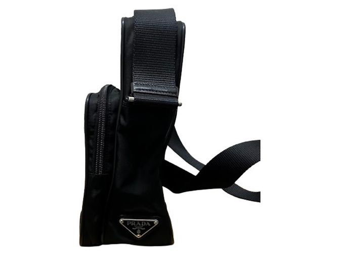 Borsa a tracolla in nylon Prada V406 nero - vista 3