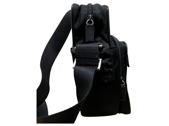 Borsa a tracolla in nylon Prada V406 nero - vista 4