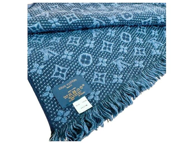 Stola in lana classica Monogram Louis Vuitton Blu navy - vista 5