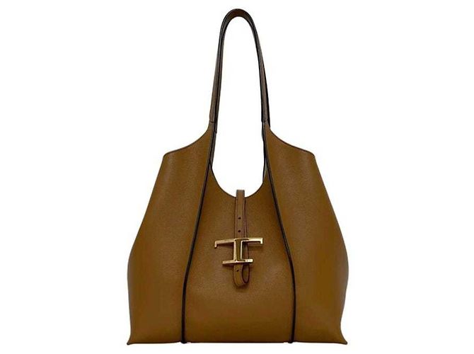 Borsa Tote Tod's T-Timeless Medium Marrone - vista 3